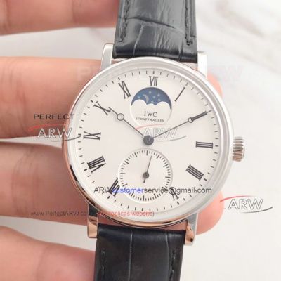 Perfect Replica IWC Portofino Moonphase Review - White Dial Men Watches